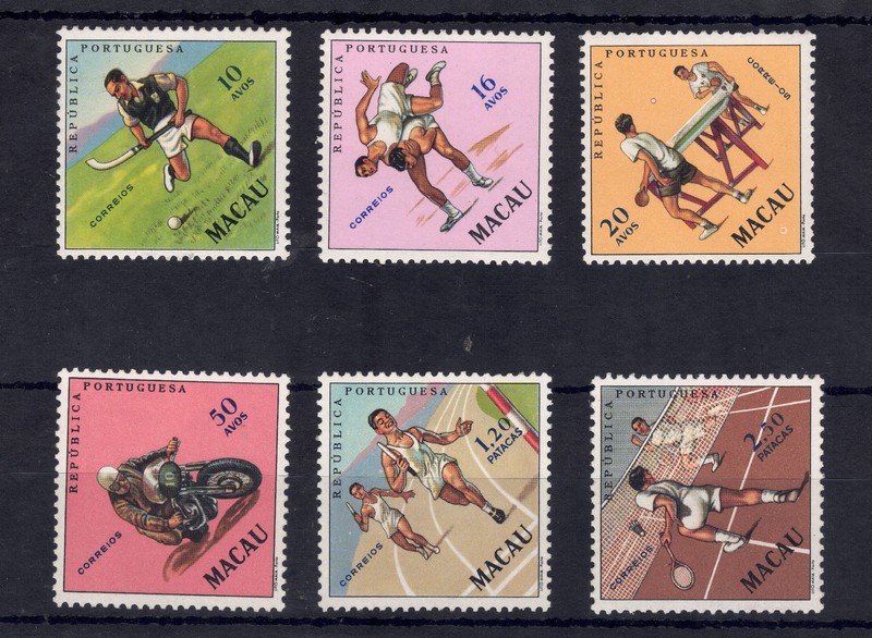 MACAO / MACAU Scott # 394-399 MINT / F-VF / LH Complete Set 1962 Sports SCV $129