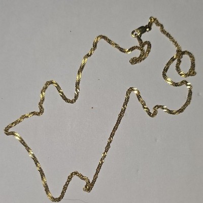 Vintage AurafinGold Metal Rope Chain Necklace, Lobster Clasp, No Stone