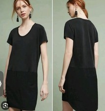 ANTHROPOLOGIE Dolan Left Coast Collection Loren Tunic Tee Shirt Dress Black M