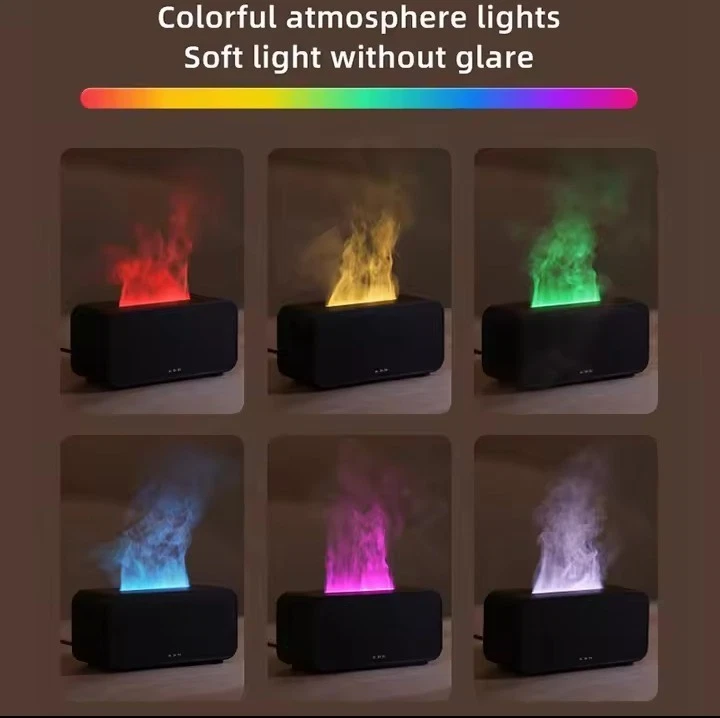 New Simulation Flame Aromatherapy Machine Mini Air Humidifier LED Colorful Light - Image 2 of 4
