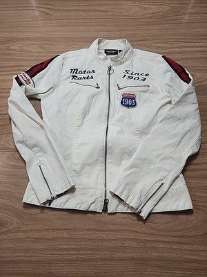 Harley Davidson Womens Racing Jacket Cotton Small Two Way Zipper Zipper Pockets