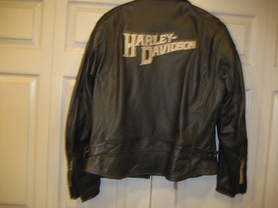 Heavy Black Leather Harley Davidson Jacket
