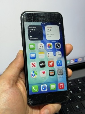 Apple iPhone SE 3rd Gen (2022) Factory Unlocked 128GB Midnight (Cracked) #24761