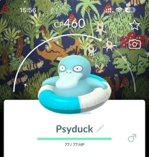 Shiny Psyduck Swim Ring Special Background Trade 0r P T C