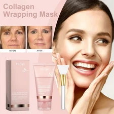 1-5PCS Collagen Night Wrapping Mask Overnight Wrapping Peel Off Facial Mask 75g