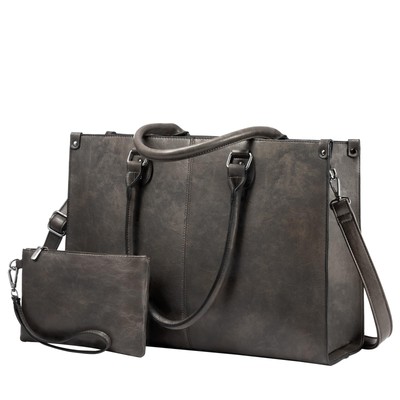 LOVEVOOK Laptop Tote Bag for Women, 15.6 Inch Large Capacity Vintage Leather ...
