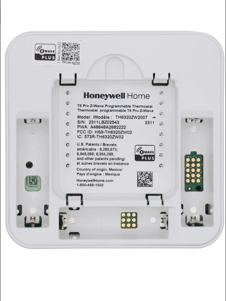Honeywell T6 Pro Z-Wave SmartStart Programmable Thermostat (TH6320ZW2007) - Image 3 of 3