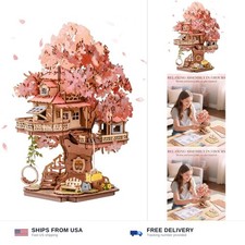 DIY Miniature House Kits Sakura Tree House 12" 3D Wooden Puzzles