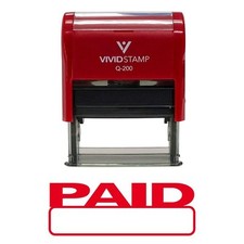 Basic Paid Self Inking Rubber Stamp Red Ink - Medium