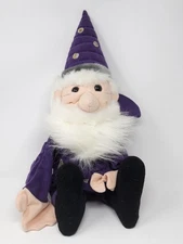 Folkmanis Folktails 22" Wizard Sorcerer Puppet Purple Gold Plush Toy