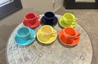Lot Of 6 Fiesta Fiestaware Teacup and Saucer Sets