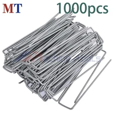 1000 Pack 6" Galvanized Sod Staples 11 Gauge Landscape Staples Garden Stakes