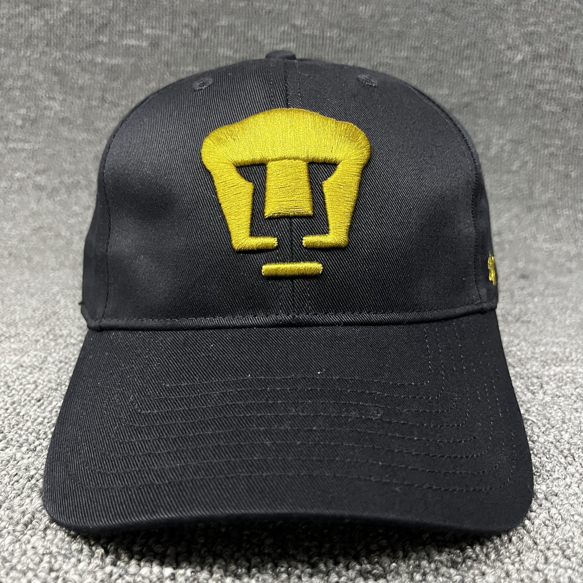 Pumas UNAM '47 Brand MVP Snapback Hat Black Yellow Liga MX Soccer Cap New