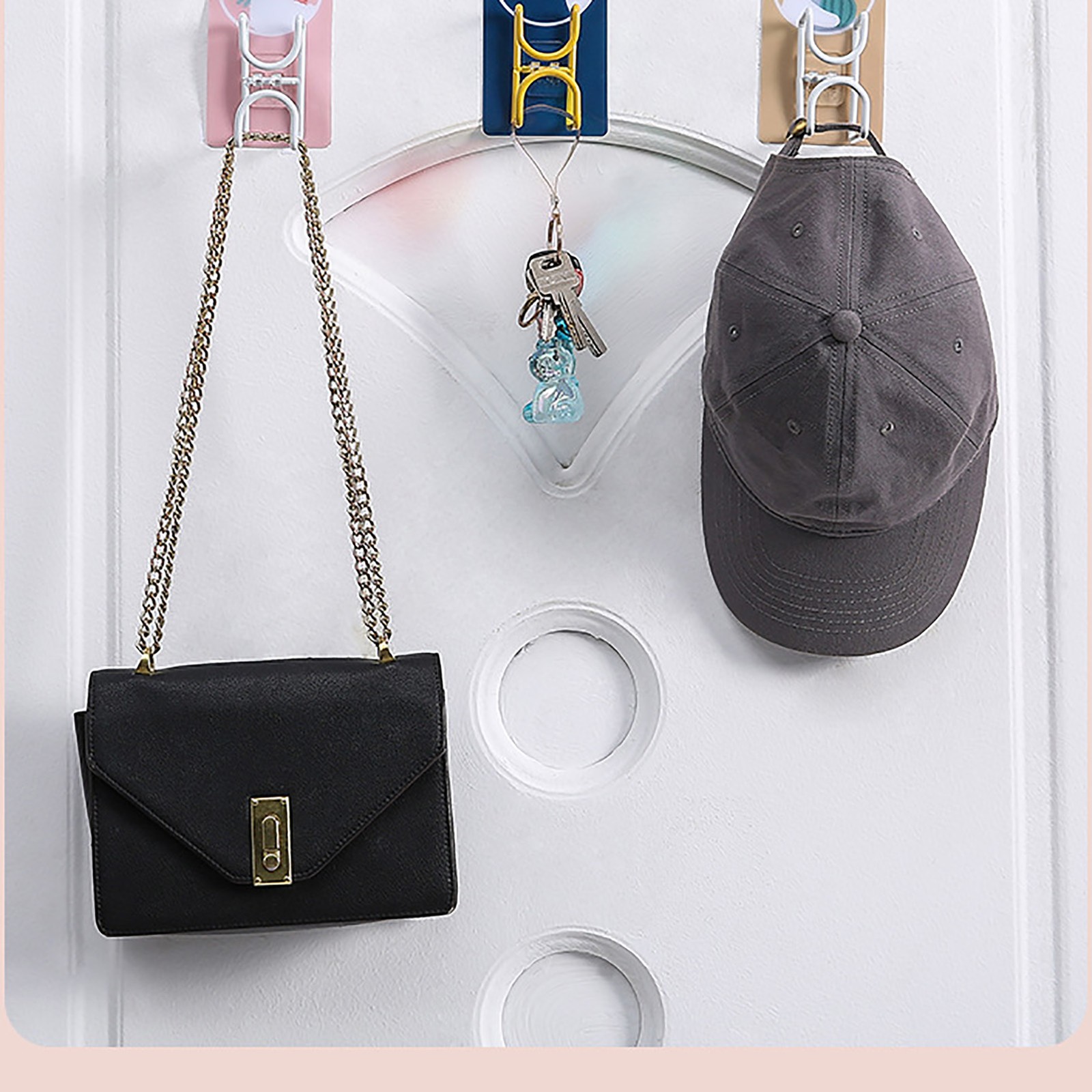 Cute Hooks Wall Mounted 360° Rotating Hook Orderly Storage Strong Stickiness