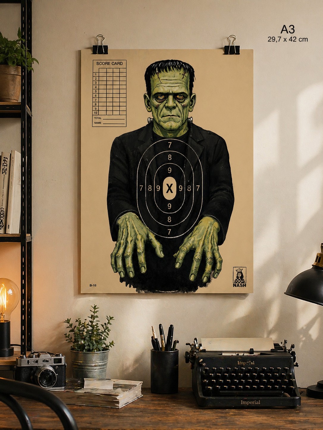Affiche Frankenstein A3 style affiche vintage de stand de tir pour deco murale originale