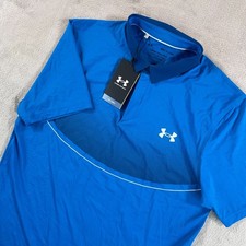 Under Armour UA Iso-Chill Polo Shirt Men Small Blue Graphic Performance NWT 70