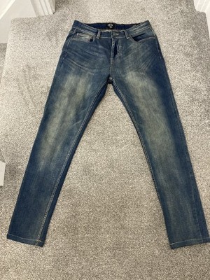 Bohoo Men's Blue Stonewash Jeans, Slim Fit, 32 X 30 Worn Once