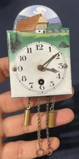 Enamel German Mini Wall Clock No Key as is 