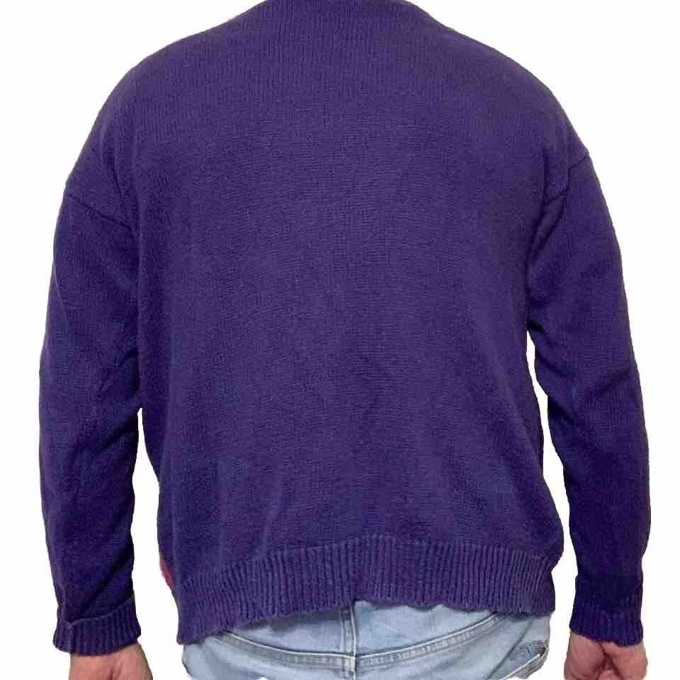 SUÉTER MUJER VINTAGE AÑOS 80 PÚRPURA PATRÓN NEW WAVE POP MOD Foto 2 de 4