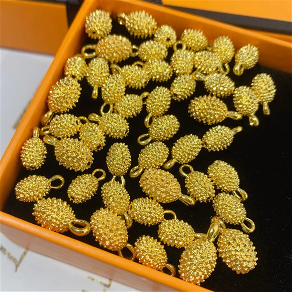 Pure 999 24K Yellow Gold Men Women 3D Lucky Durian Bead Pendant eBay