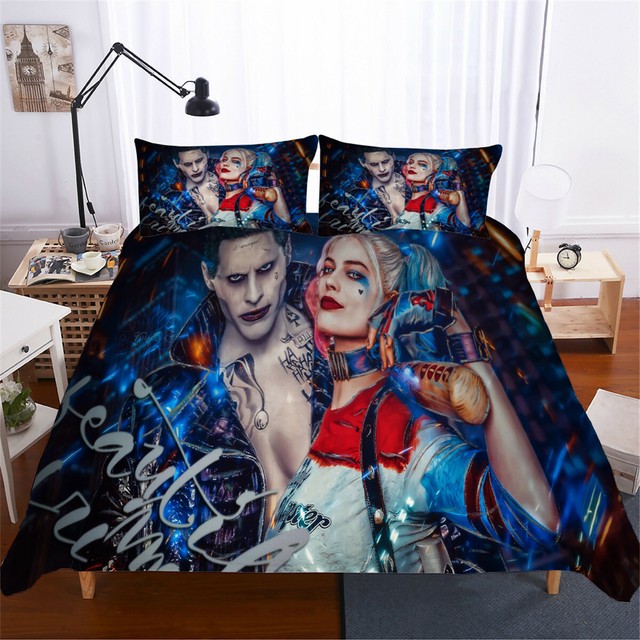 3D Suicide Squad Harley Quinn Joker Duvet Cover Set Pillowcase