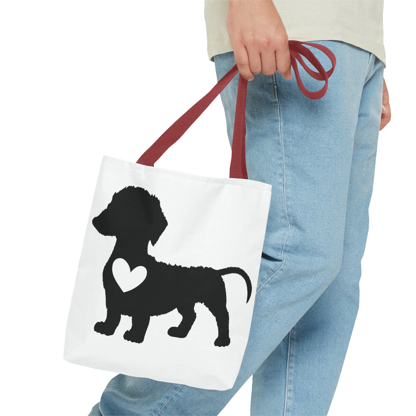 Dachshund Dog with a Heart Tote Bag (AOP)
