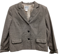 Pendleton Womens Savvy Stretch Wool Blazer Jacket Size 16 Beige Tweed Academia
