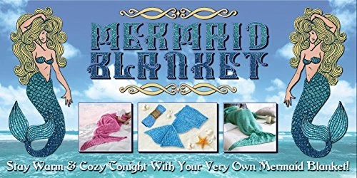 Manta cola de sirena - Saco de dormir suave tejido a mano de ganchillo para adultos Foto 3 de 3