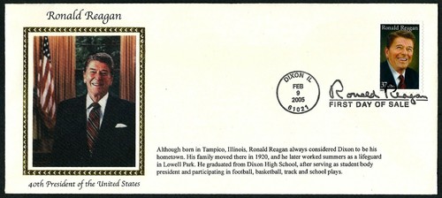 USA, SCOTT #4078, LONG TYPE SET OF 2 COLORANO SILK FDC COVERS RONALD REAGAN 2006 - Picture 2 of 3