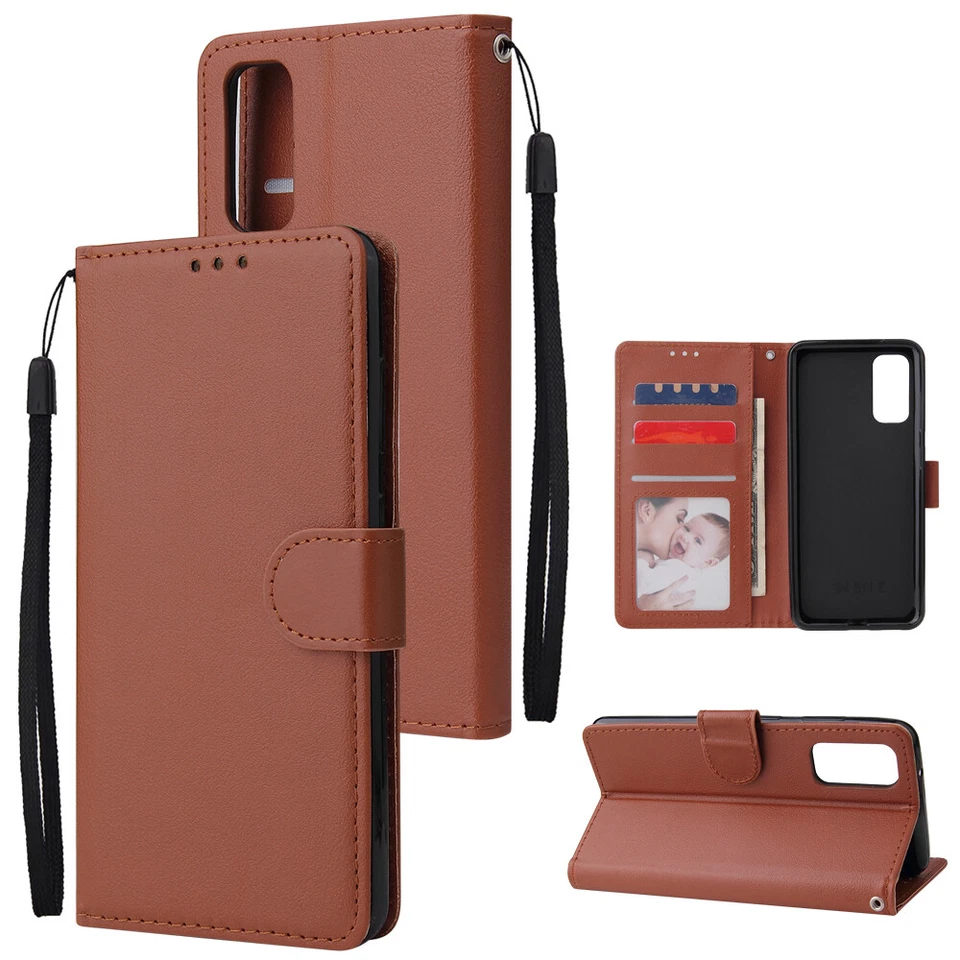 For Samsung S25 S24 S23 S22 FE Note20 Ultra S10 Wallet Leather Luxury Case Cover - Image 3 of 4