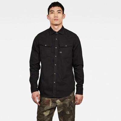 New G-Star Raw 3301 Slim Western Denim Shirt XS Dark jeans