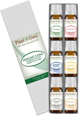 Weight Loss Essential Oil Set Gift Kit 6 - 10 ml Therapeutic Grade 100% Pure Lot