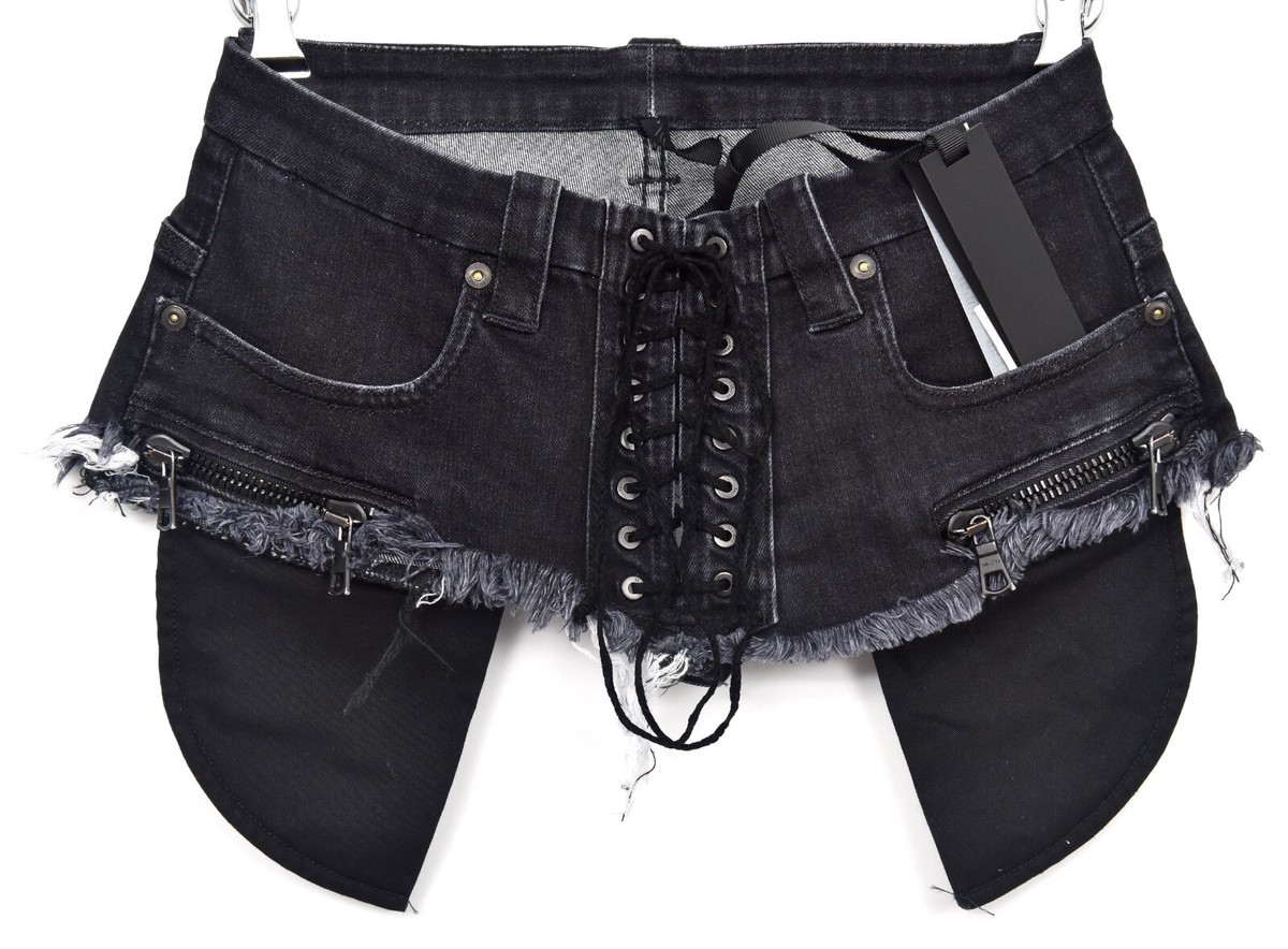 New $600 Ben Taverniti UNRAVEL PROJECT Black Stonewash Lace  display picture 1