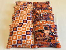 8 CORNHOLE BEAN BAGS CLEMSON TIGERS TAILGATE CORN HOLE BAG TOSS GAME REGULATION