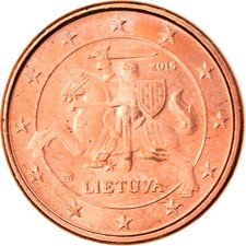 #831136 Lithuania, Euro Cent, 2015, UNZ, Copper Plated Steel, KM:New