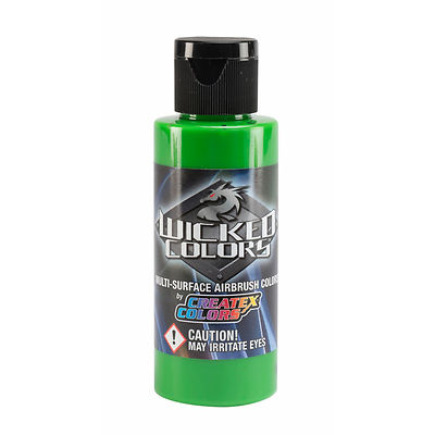  Createx Wicked Colors W016 Apple Green 2oz. water-based airbrush paint 