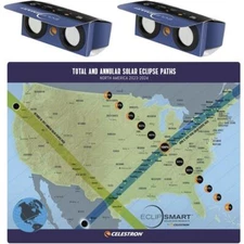 Celestron – 2-Pack EclipSmart Safe Solar Power Viewers – 2X Magnification. NIB