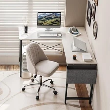 Computer Gaming Laptop Table L-Shaped Desk Corner Workstation for Office Home