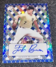 2022 Leaf Perfect Game Showcase Jackson Brasseux Blue Refractor Rookie Auto #3/8