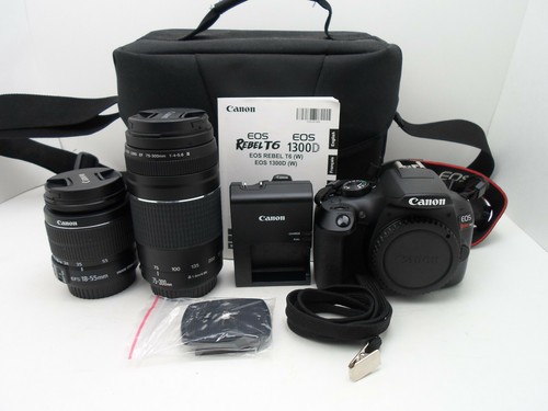 Canon Eos Rebel T6 18 0mp Digital Slr Camera W 18 55mm 75 300mm Lenses Kit Ebay