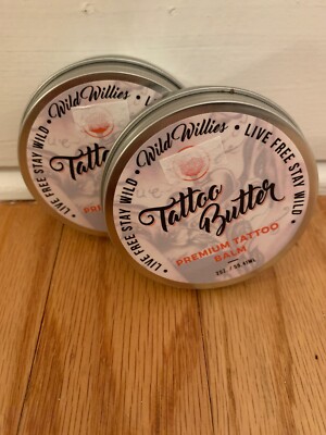 X 2 WILD WILLIES TATTOO BUTTER PREMIUM TATTOO BALM 2 OZ EACH . New
