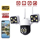 6K 12MP WiFi Surveillance Camera 3 Screens 8MP Outdoor Security PTZ IP Cameras