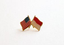 Indonesia / USA Flag Lapel Pin - Made in the USA
