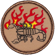 Flaming Scorpion Patrol Patch - 2" Round Embroidered Patch