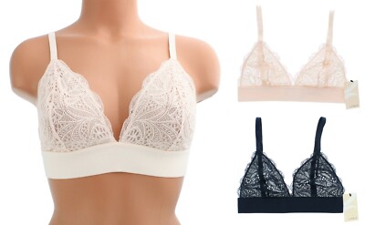 Lively Wireless Lace Bra 41244, Adjustable Straps, Elastic Band, Lined, Plunge