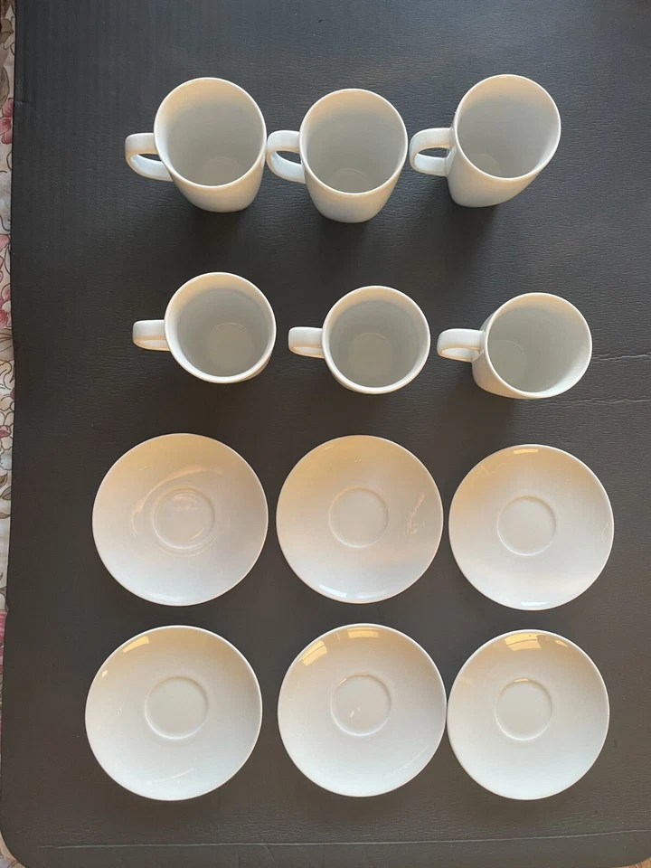 Juego de 6 tazas y platillos de café espresso blancos IKEA 365 Susan Pryke 2,5" excelente Foto 2 de 4