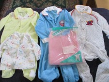 Baby Sleeper Lot Unisex 6 - 12 Months Vintage Curity, Alexis, Kessler, Healthtex