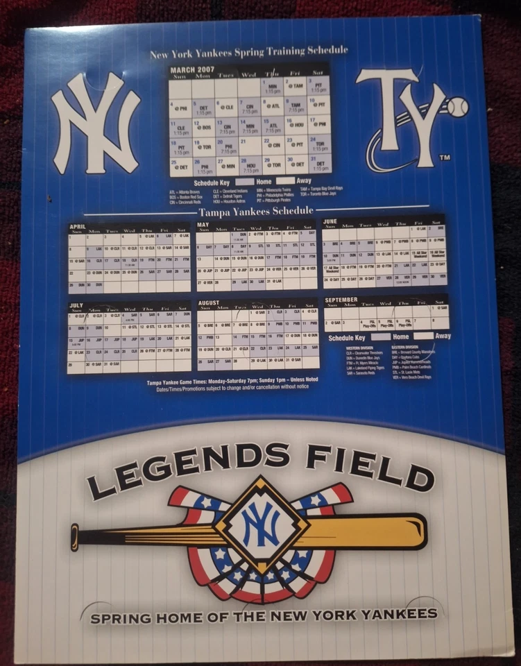 2007 YANKEES Spring Training COLLECTOR'S SERIES 4.75"X2.25" 15 CARD SET & ALBUM - Image 4 of 4