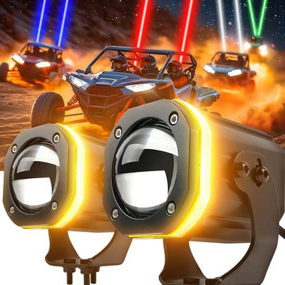 2pc Laser RGB LED Whip Lights Whipless Antenna Remote For Polaris Can-Am ATV UTV