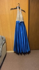 Blue And White Prom Dress